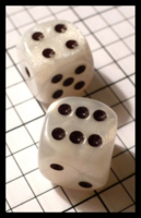 Dice : Dice - 6D Pipped - White Chessex Velvet White with Black - SK Collection Nov 2010